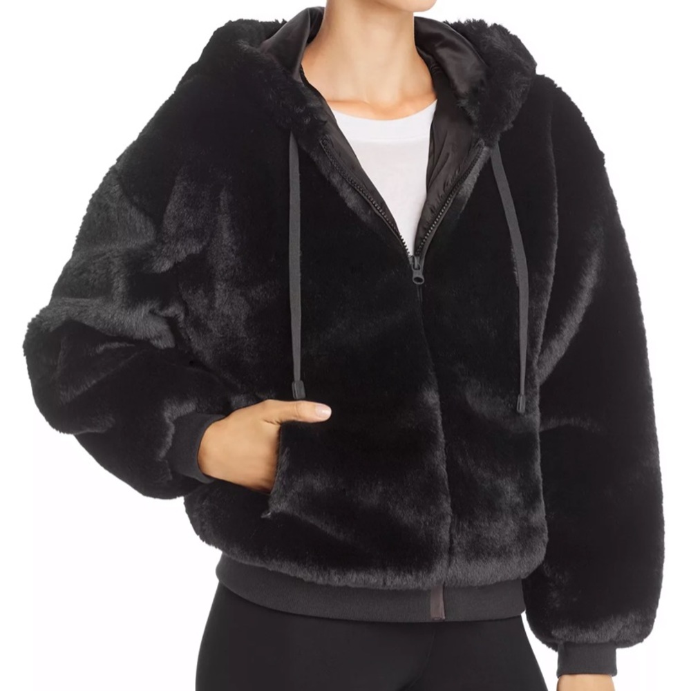 Blank Noir Aspen faux fur hoodie